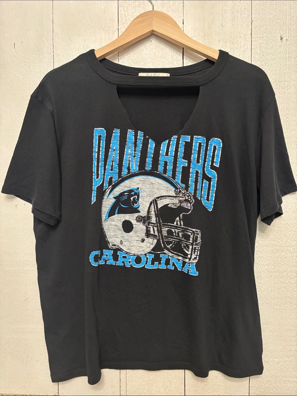 Junk Food Clothing Black Carolina Panthers T-Shirt XXL